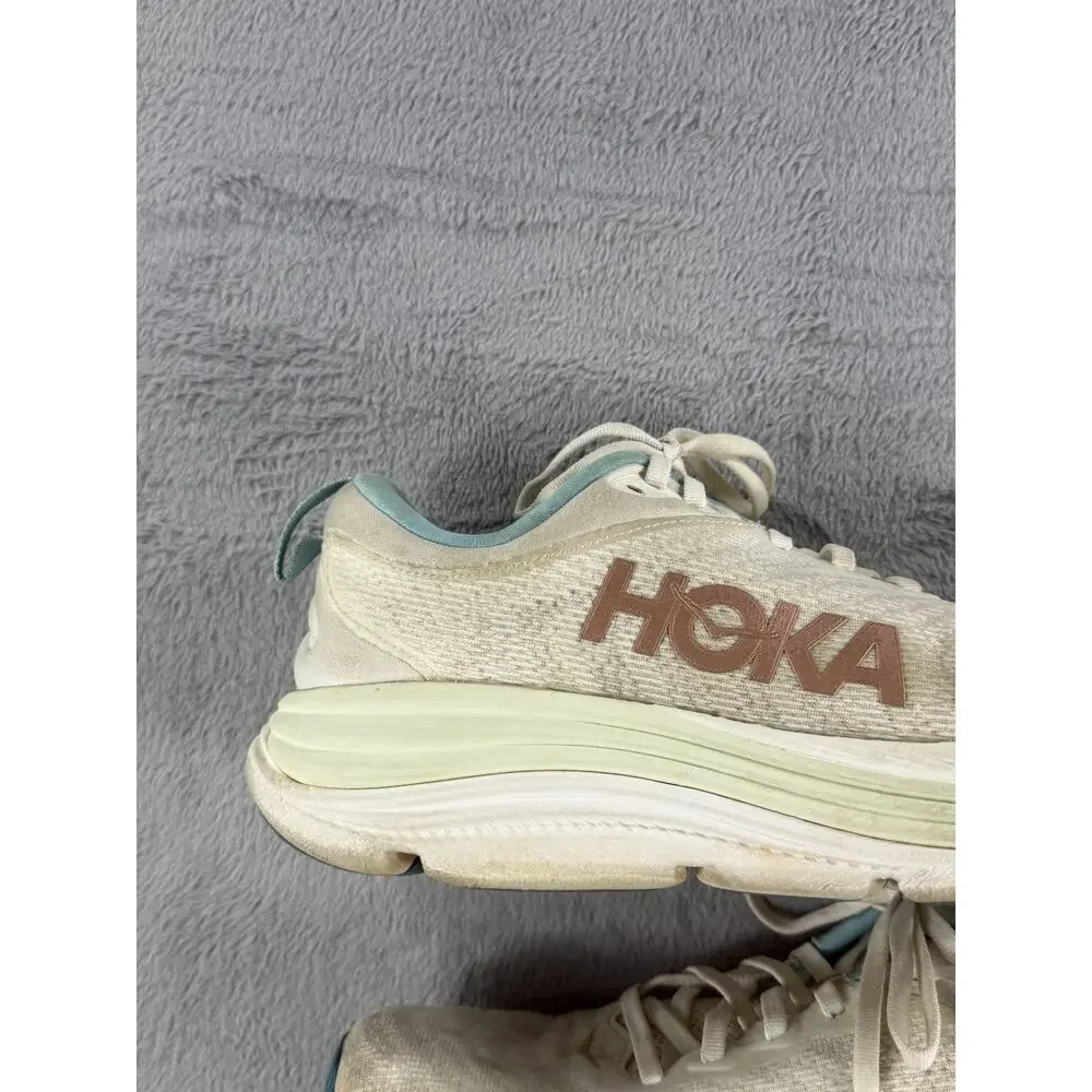 HOKA Gaviota 5 Womens Size 9.5B Running Shoes Size 10 White Teal